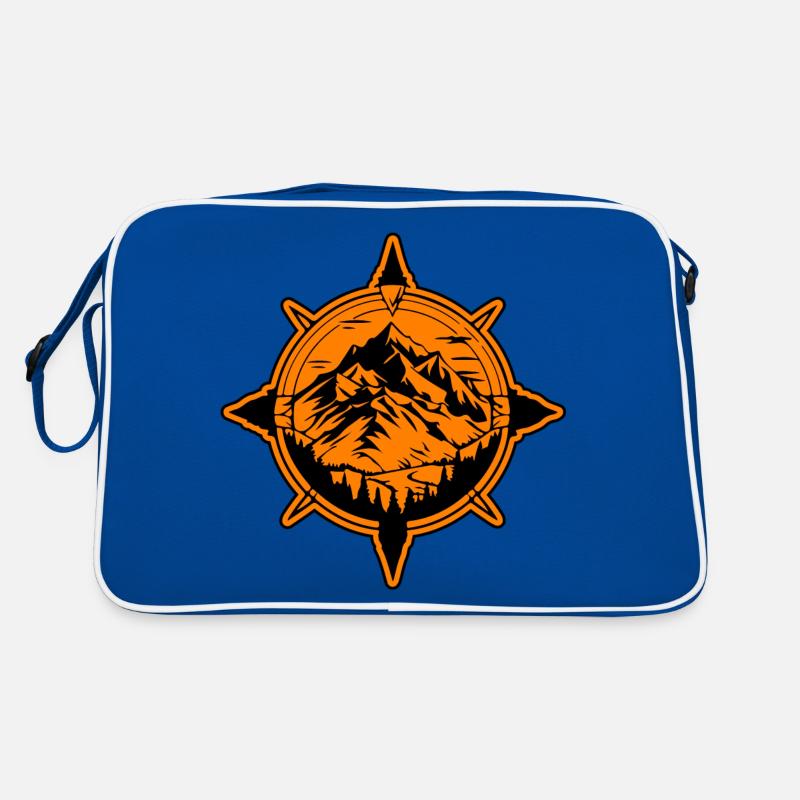 Symbole de voyage Compass Mountains Sac Retro