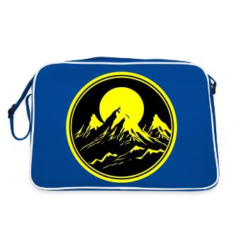 Mountains Nature Mountains Silhouette - Retro Bag - blue/white - Back