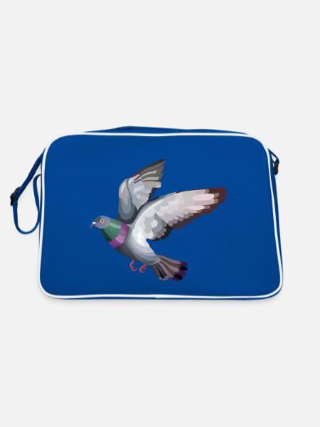pigeon flies - Retro Bag - blue/white - Back