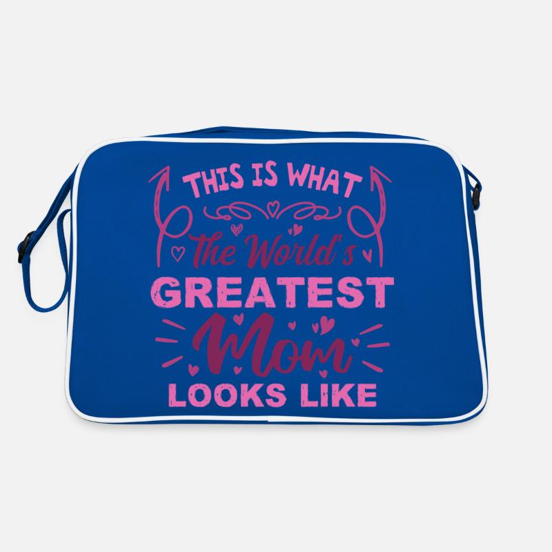So sieht die beste Mutter der Welt aus - Retro Tasche - Blau/Weiß