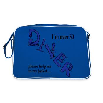 I´m over 50 Diver please help me in my jacket - Retro Tasche - Blau/Weiß - Hinten