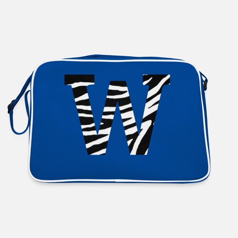 Buchstabe w zebra Retro Tasche