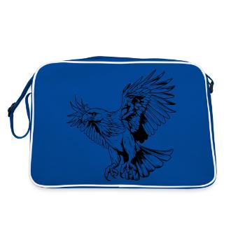 Oiseau de proie - Sac Retro - bleu/blanc - Dos