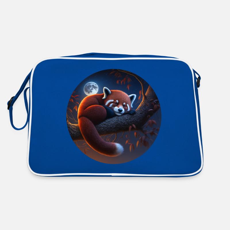 Roter Panda - Retro Tasche - Blau/Weiß