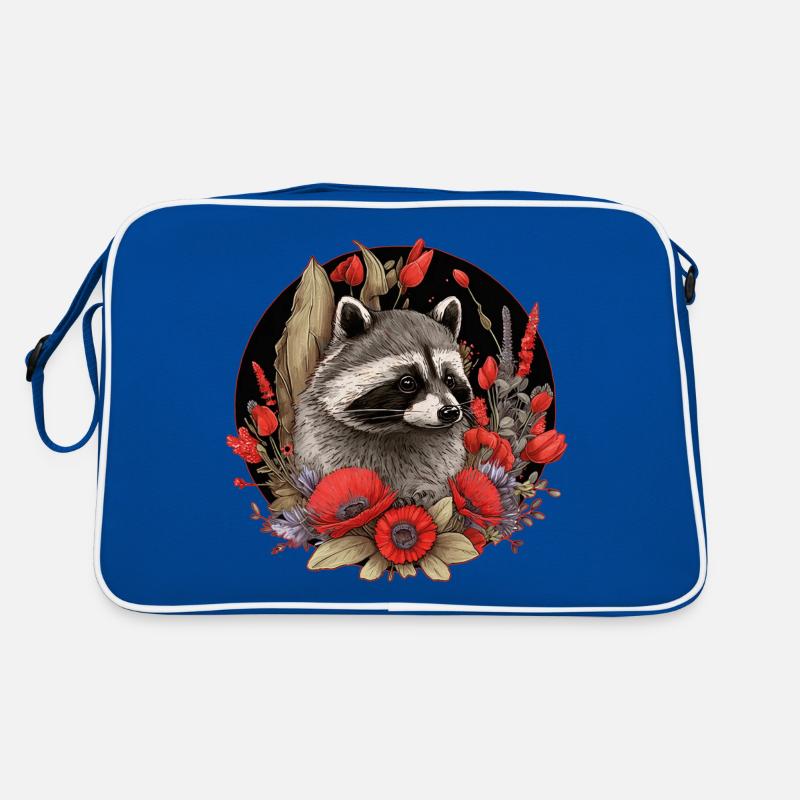 Waschbär Waldtiere Retro Tasche