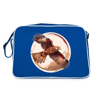 Red kite bird of prey - Retro Bag - blue/white - Back