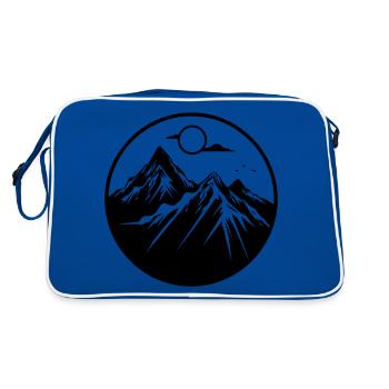 Mountains Nature Mountains Silhouette - Retro Bag - blue/white - Back
