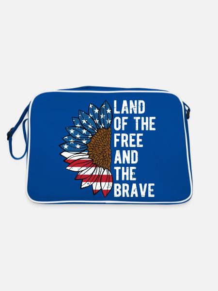 Land of the Free and the Brave Proud American - Retro Bag - blue/white - Back