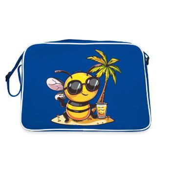 Bee Summer Beach Vacation - Retro Bag - blue/white - Back
