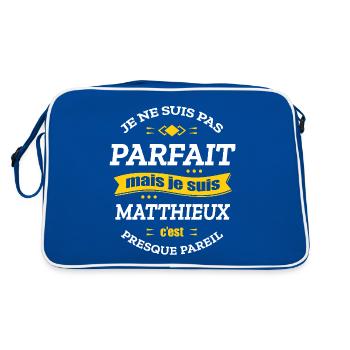 MATTHIEUX PARFAIT - PRENOM MATTHIEUX - Sac Retro - bleu/blanc - Dos