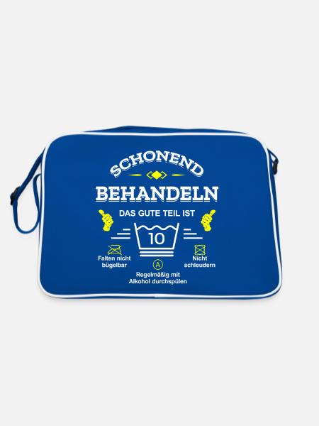 SCHONEND BEHANDELN 10. GEBURTSTAG KIND - Retro Tasche - Blau/Weiß