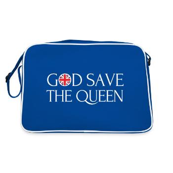 British Queen Coronation Camilla England Flag - Retro Bag - blue/white - Back
