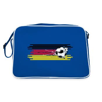 Football Fan Allemagne Terrain de football - Sac Retro - bleu/blanc - Dos