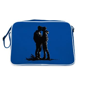 Deux garçons s’embrassent - Sac Retro - bleu/blanc - Dos