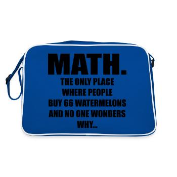 Math And Watermelons Mathematics Calculation Numbe - Sac Retro - bleu/blanc - Dos