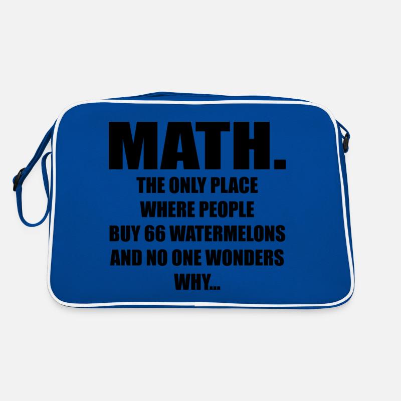 Math And Watermelons Mathematics Calculation Numbe - Sac Retro - bleu/blanc