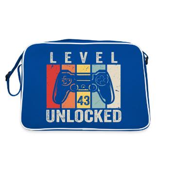 Niveau 43 Débloqué Cadeau d’anniversaire de 43 ans - Sac Retro - bleu/blanc - Dos