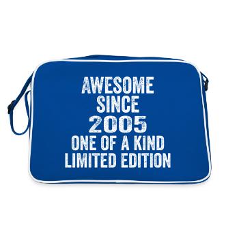 Awesome Since 2005 One Of A Kind 2005 Gift - Retro Bag - blue/white - Back