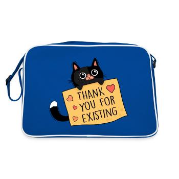Chat et Gratitude - Sac Retro - bleu/blanc - Dos