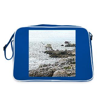 Fischerhütten - Retro Tasche - Blau/Weiß - Hinten