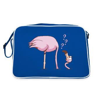 irritated FLAMINGO - Retro Bag - blue/white - Back