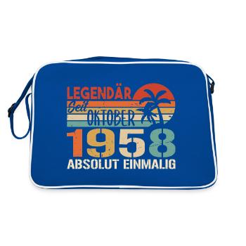 Legenden werden im Oktober 1958 geboren - 1958 - Retro Tasche - Blau/Weiß - Hinten