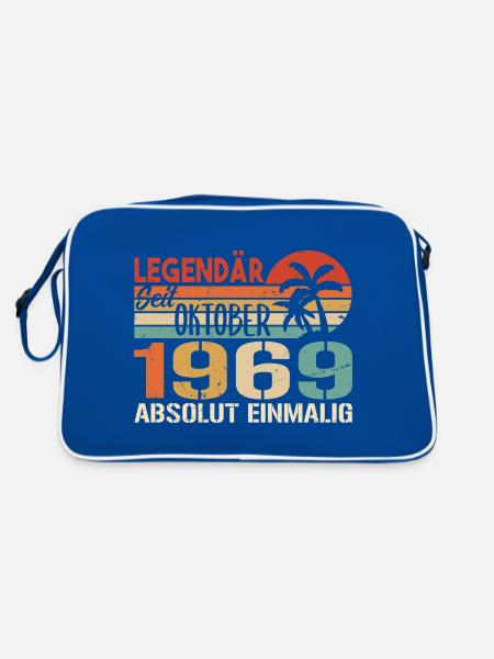 Legenden werden im Oktober 1969 geboren - 1969 - Retro Tasche - Blau/Weiß - Hinten