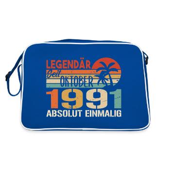 Legenden werden im Oktober 1991 geboren - 1991 - Retro Tasche - Blau/Weiß - Hinten