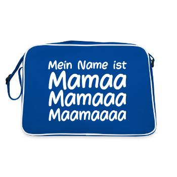 Mein Name ist Mama - Retro Tasche - Blau/Weiß - Hinten