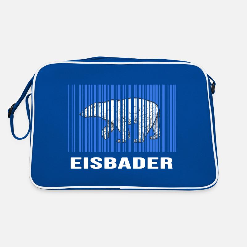 Eisbader Winterschwimmer geht eiskalt Eisbaden Retro Tasche