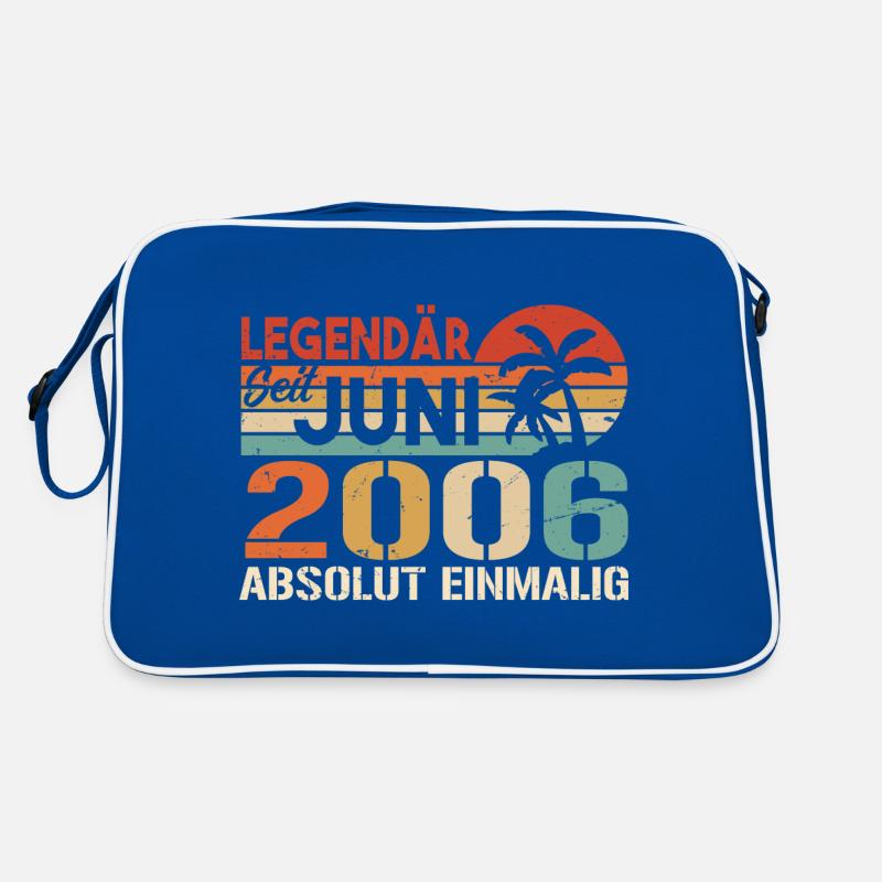 Legendär seit Juni 2006 - Geburtstag 2006 - Retro Tasche - Blau/Weiß
