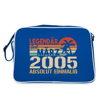 Legendär Seit März 2005 - Absolut Einmalig - Retro Tasche - Blau/Weiß - Hinten