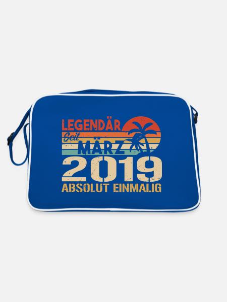 Legendary since March 2019 - absolutely unique - Retro Bag - blue/white - Back