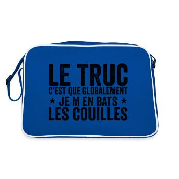 Globalement je m'en bats les couilles - Sac Retro - bleu/blanc - Dos