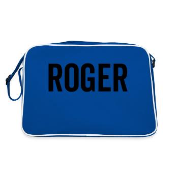 Roger Custom Name Font Text Birthday - Retro Bag - blue/white - Back