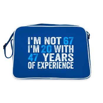 67 Years Old Birthday Funny Birthday Idea Humor 67 - Retro Bag - blue/white - Back
