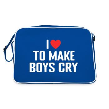 J’aime faire pleurer les garçons - Sac Retro - bleu/blanc - Dos