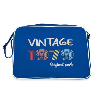 Original 1979 Vintage | Geburtstagsgeschenk 1979 - Retro Tasche - Blau/Weiß - Hinten