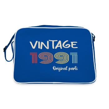 Original 1991 Vintage | Geburtstagsgeschenk 1991 - Retro Tasche - Blau/Weiß - Hinten