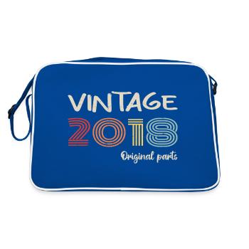 Original 2018 Vintage | Geburtstagsgeschenk 2018 - Retro Tasche - Blau/Weiß - Hinten