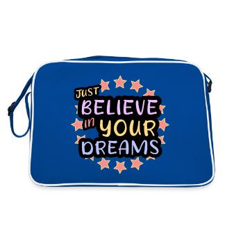 Croyez en vos rêves, osez rêver, vivez votre rêve - Sac Retro - bleu/blanc - Dos