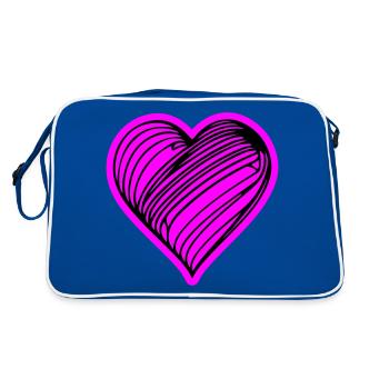 Symbole du cœur Amour - Sac Retro - bleu/blanc - Dos