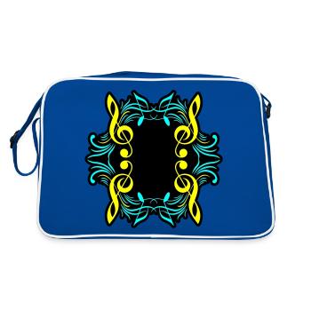 Clé de symbole de notes de musique - Sac Retro - bleu/blanc - Dos