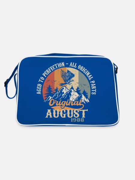 August 1988 Vintage Retro Geburtstag Geschenk 1988 - Retro Tasche - Blau/Weiß