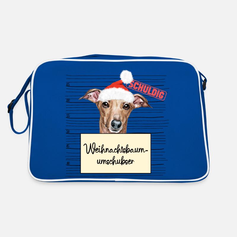 Weihnachtsbaum Umschubser Italienischer Windhund Retro Tasche