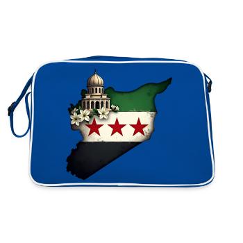 flagge syrien - Freies Syrien Flagge - Retro Tasche - Blau/Weiß - Hinten