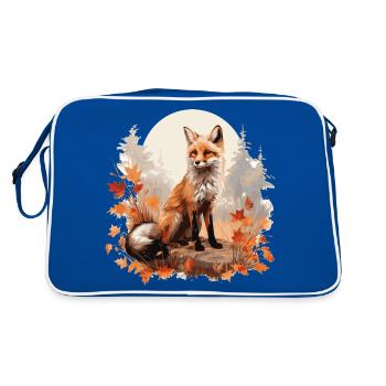 Renard en automne - Sac Retro - bleu/blanc - Dos