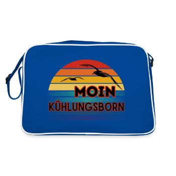 Moin Kühlungsborn mit Möwe im Retro Style - Retro Tasche - Blau/Weiß - Hinten