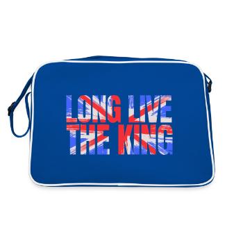 British King Coronation Charles England Flag - Retro Bag - blue/white - Back
