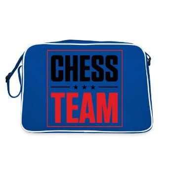 Chess Team - Retro Tasche - Blau/Weiß - Hinten